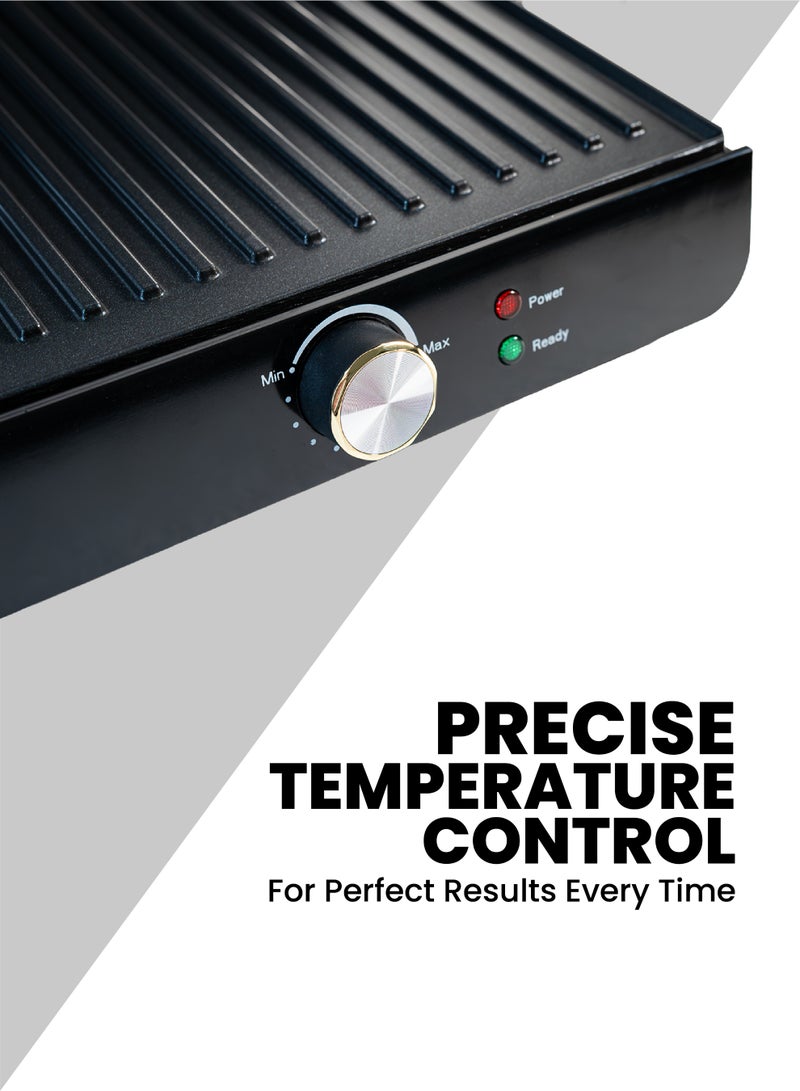 تيم TEAM Contact Grill – Electric Grill for Sandwiches, Panini, Meat & Vegetables | Non-Stick Plates, Adjustable Temperature, 2200W Power, Compact Design - Image 5